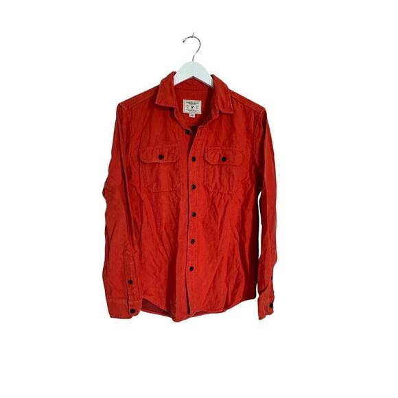 American Eagle Outfitters Other - American Eagle Men Small Orange Winter Button Down Long Sleeve Flannel Shirt Top